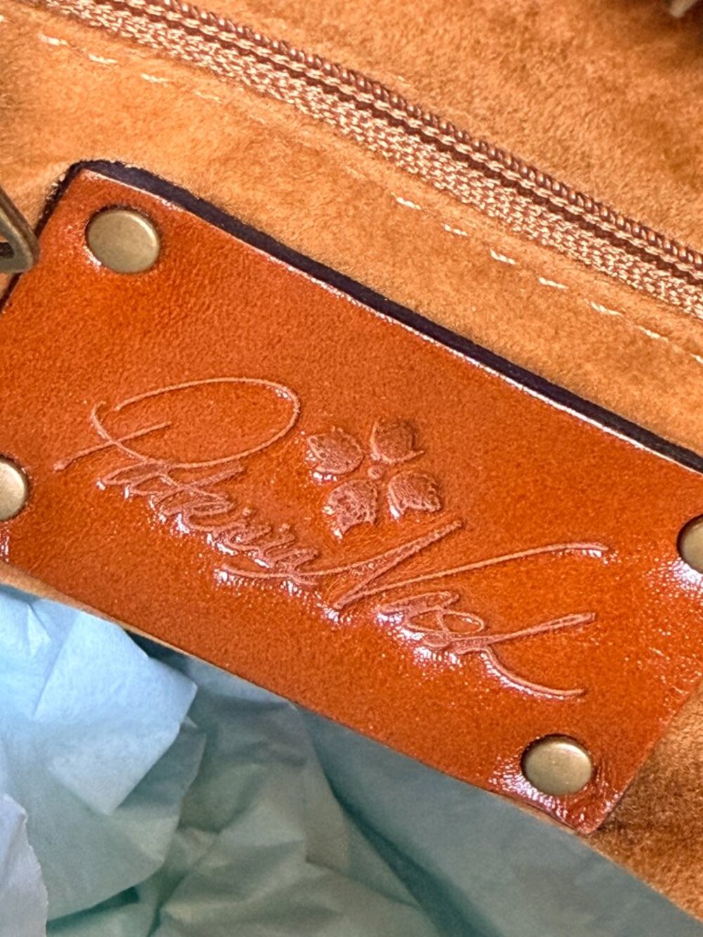 Brown Tooled Leather Shoulder Bag Patricia Nash - Picture 9 of 9